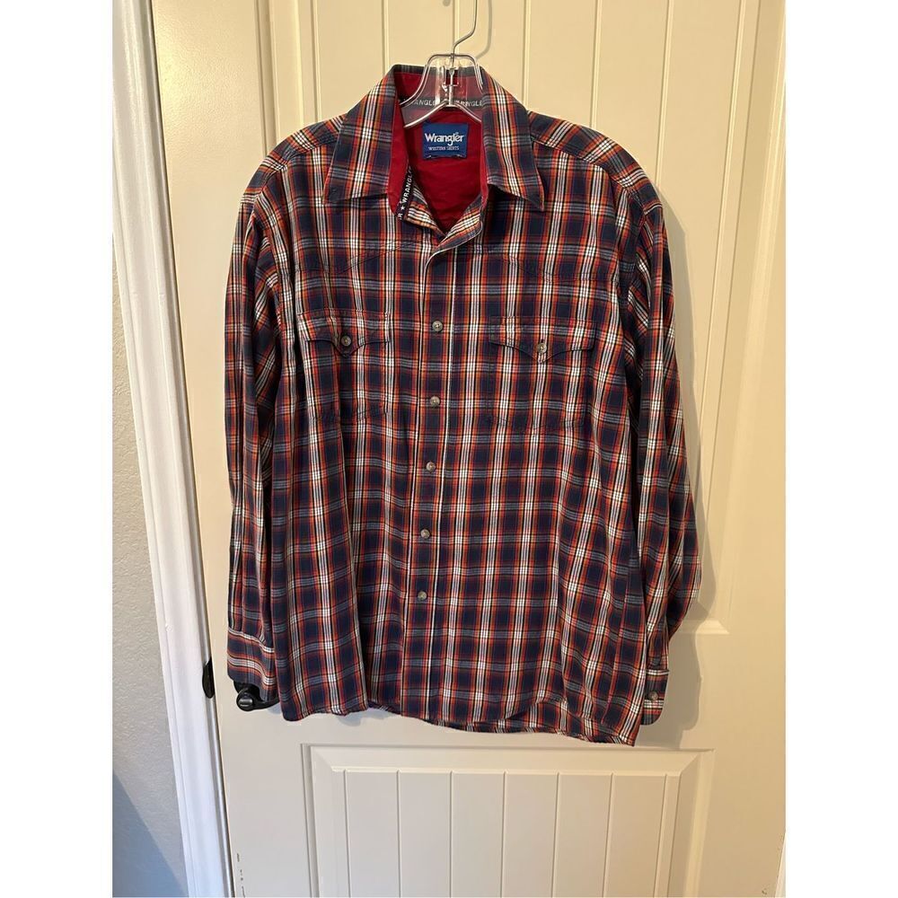 Wrangler Western Shirt Flannel Button Down Long Sleeve Men’s Top Size M